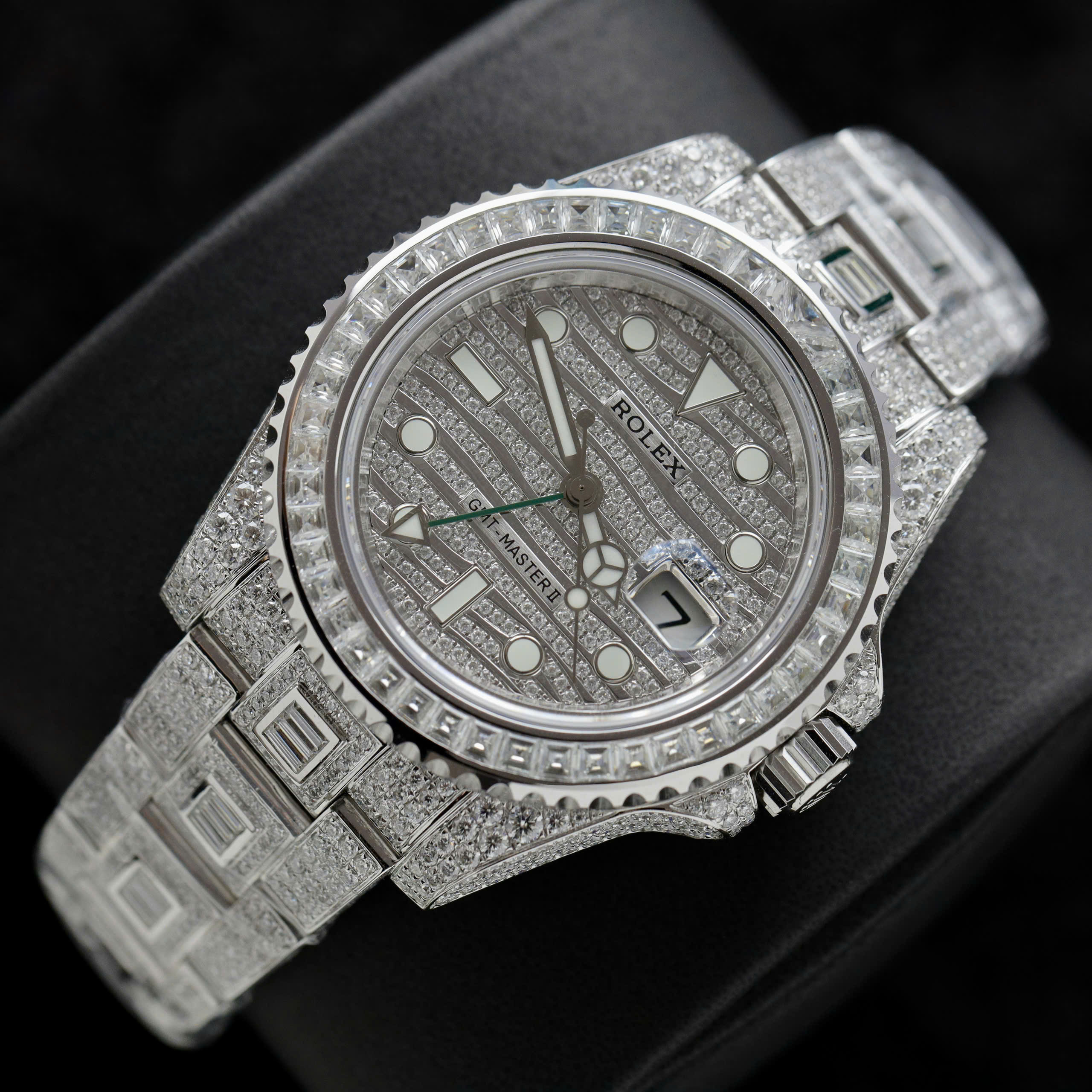 Rolex GMT-MASTER II Replica Watch Iced Out Diamond Moissanite Baguette 40mm (8)
