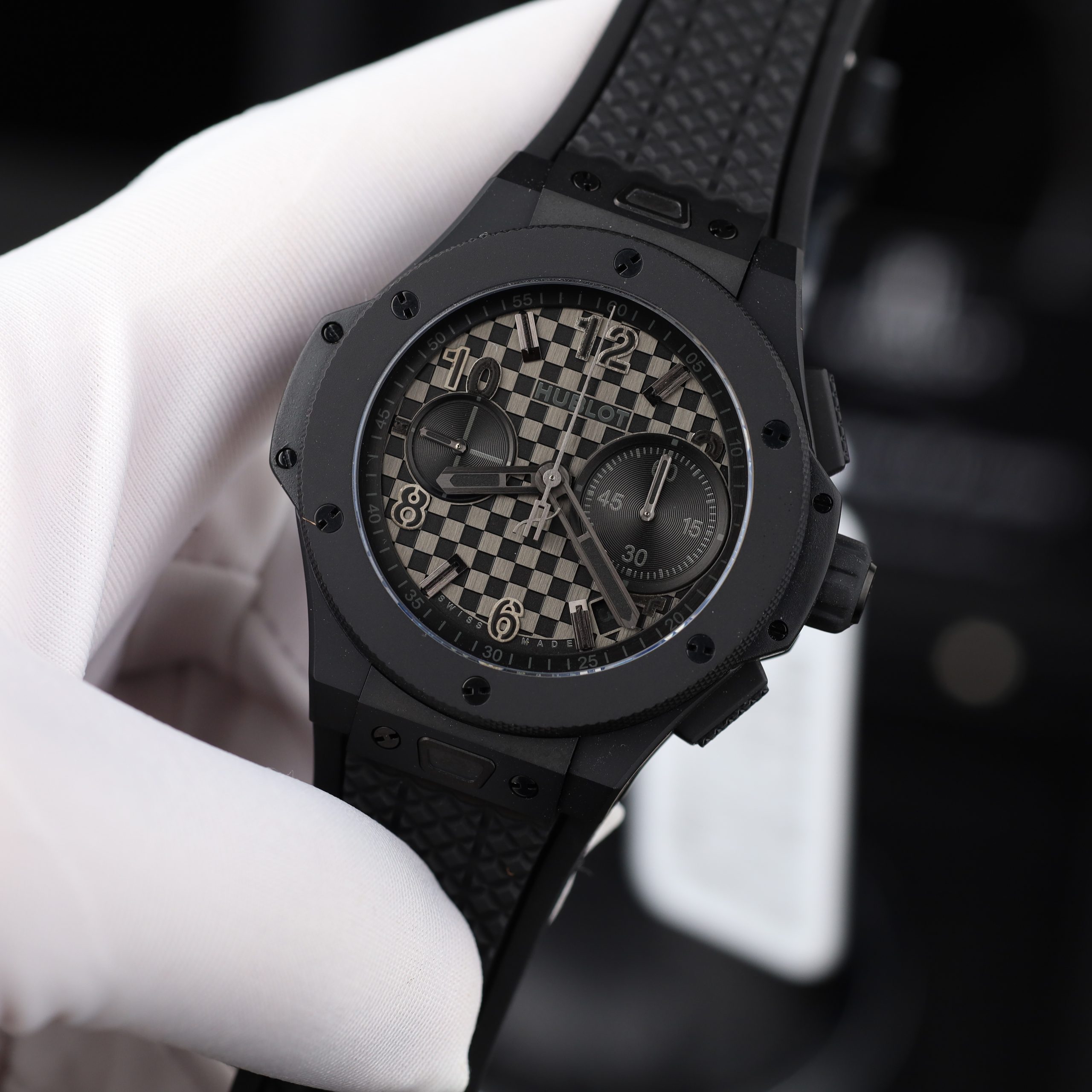 Hublot Big Bang 20th Anniversary Best Replica Watches Black Ceramic Case Rubber Strap BBA Factory 43mm (9)