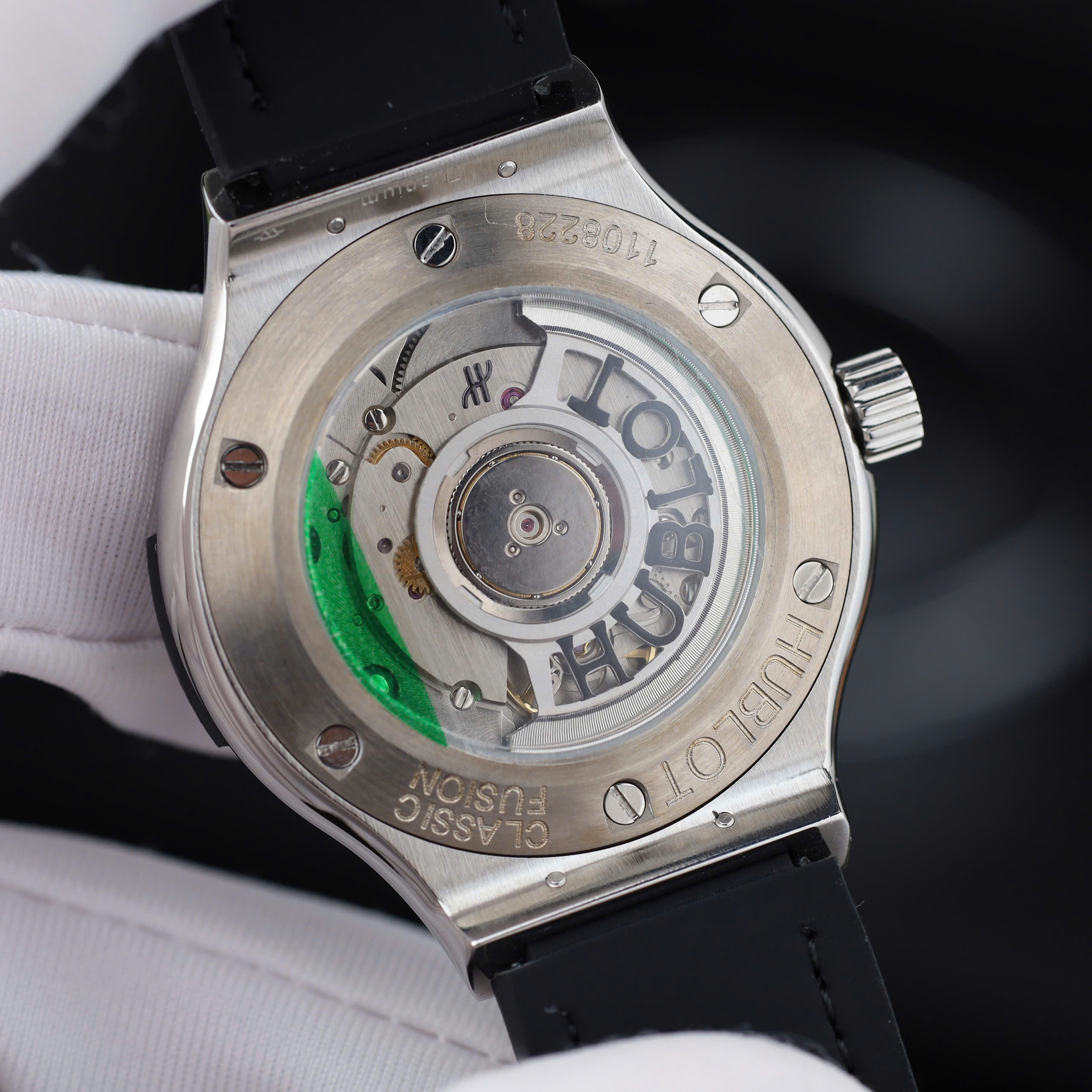 Hublot Classic Fusion Imitation Watches Case Diamond Moissanite Grey Dial Rubber Strap JJF Factory 38mm (6)