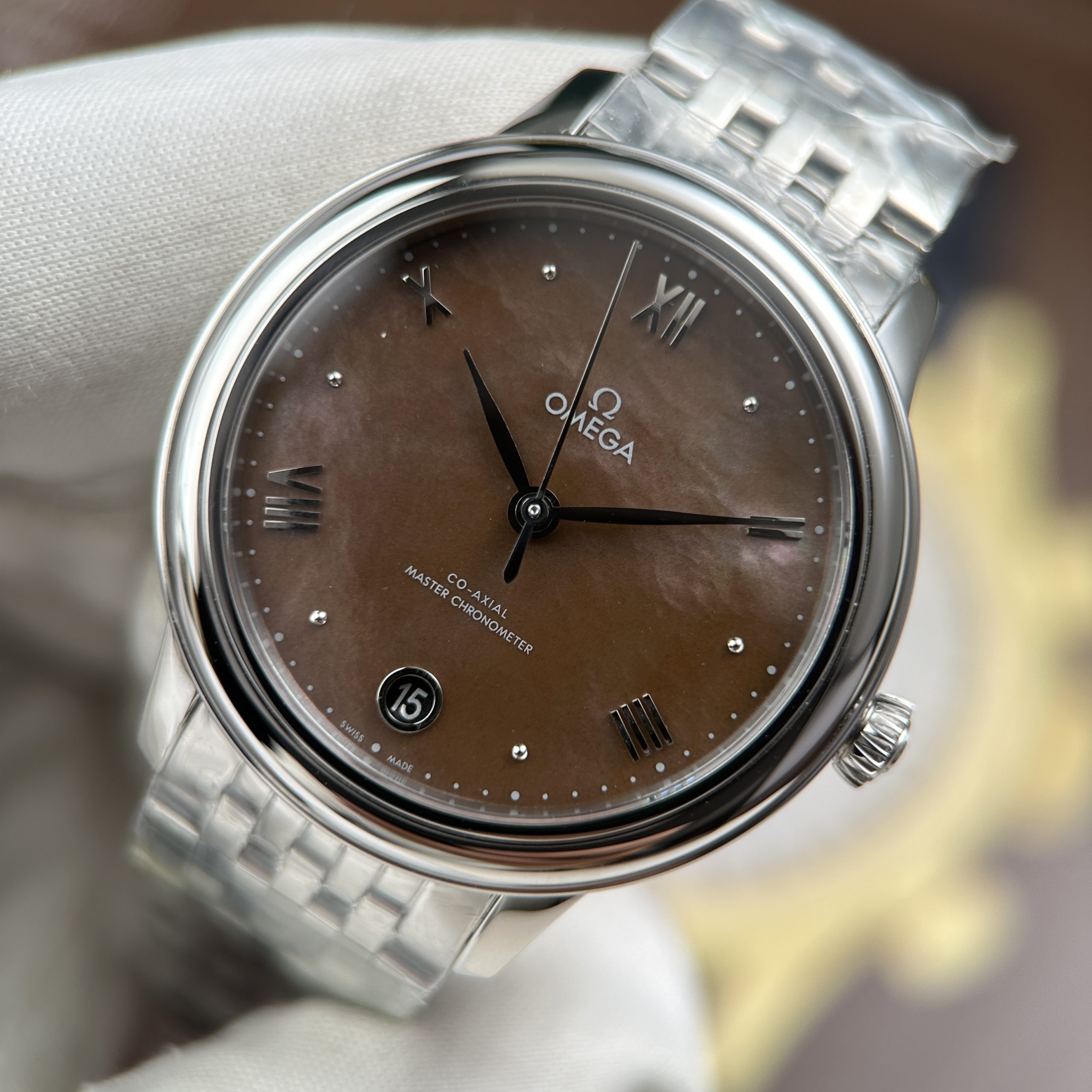 Omega De Ville Prestige Best Quality Replica Watch Brown Chocolate Dial Automatic 34mm (10)