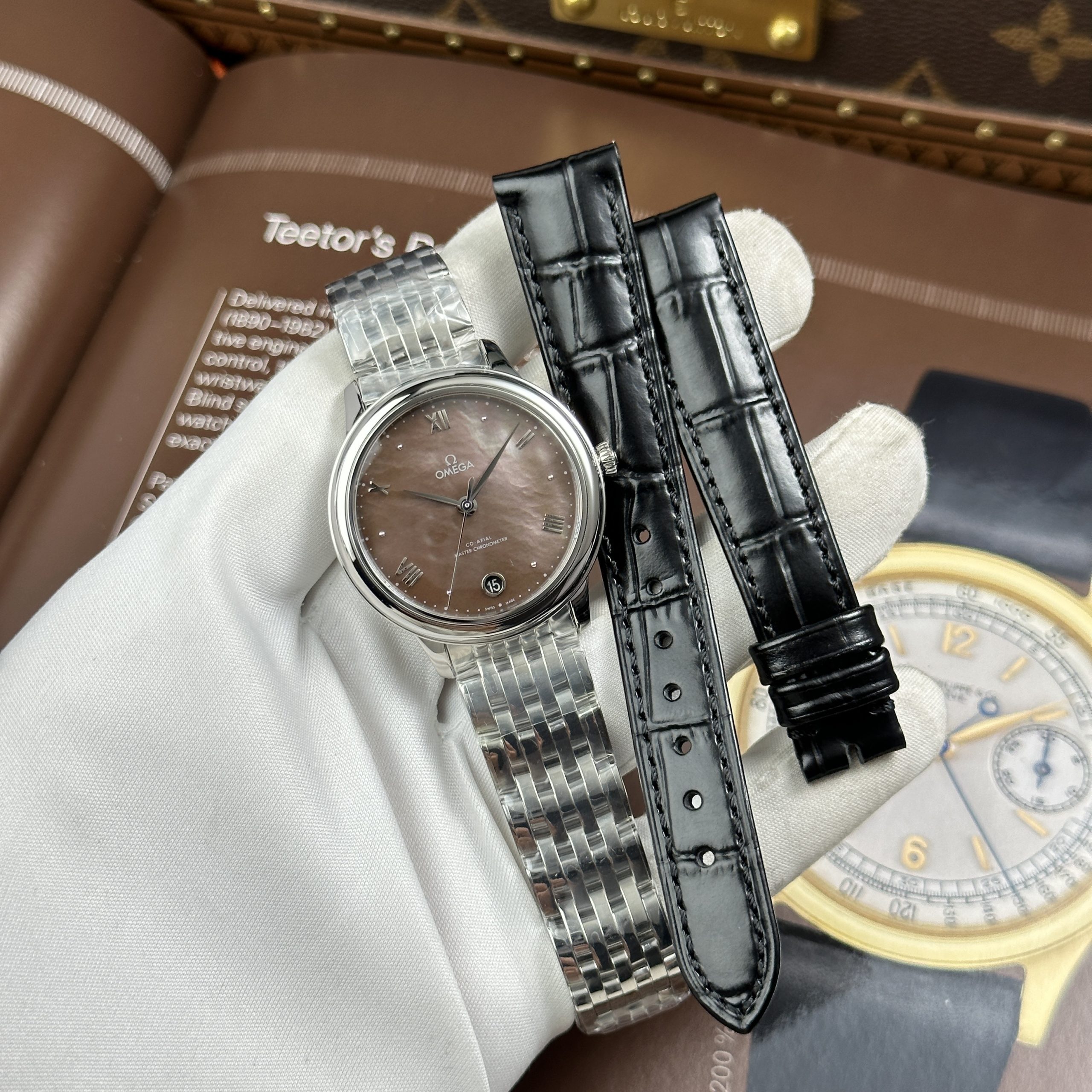 Omega De Ville Prestige Best Quality Replica Watch Brown Chocolate Dial Automatic 34mm (14)