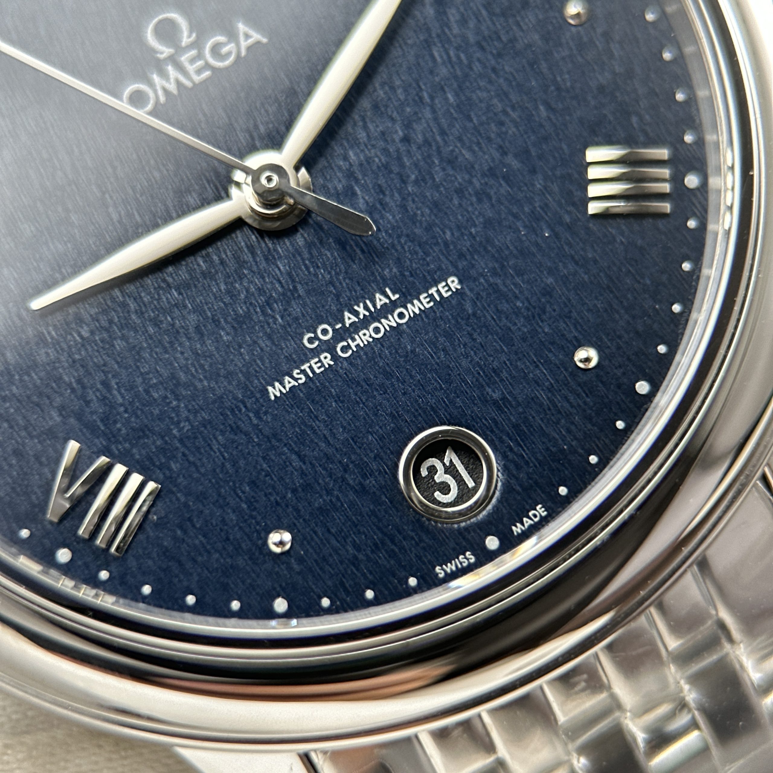 Omega De Ville Prestige Good Imitation Watches Blue Dial Automatic Stainless Steel 34mm (7)