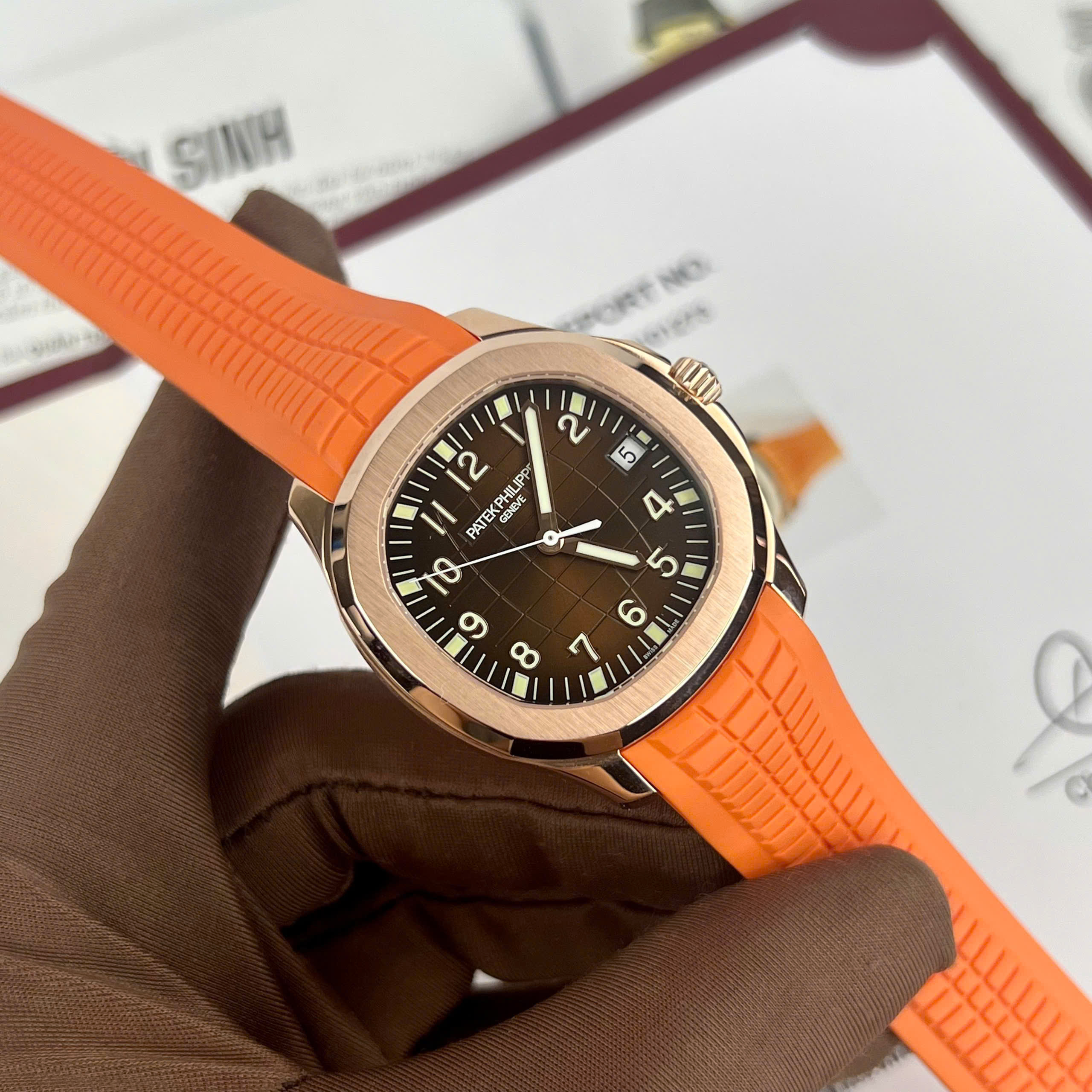 Patek Philippe Aquanaut 5167R Best Quality Replica Watches 18K Gold Wrapped Brown Chocolate Dial 3K Factory 40mm (10)
