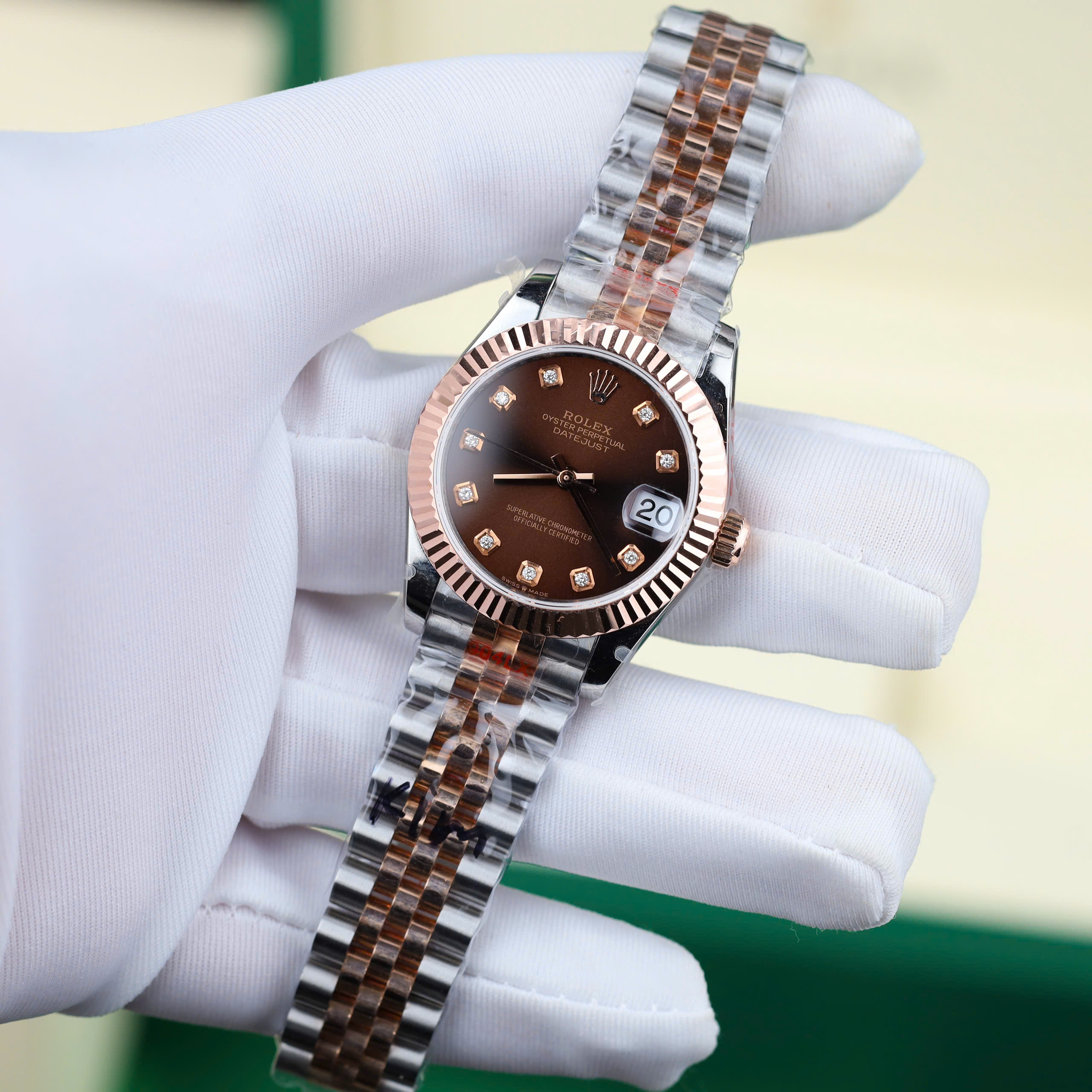 Rolex DateJust Best Quality Replica Watches Gold 18K Wrapped Brown Chocolate Dial GM Factory 40mm (10)