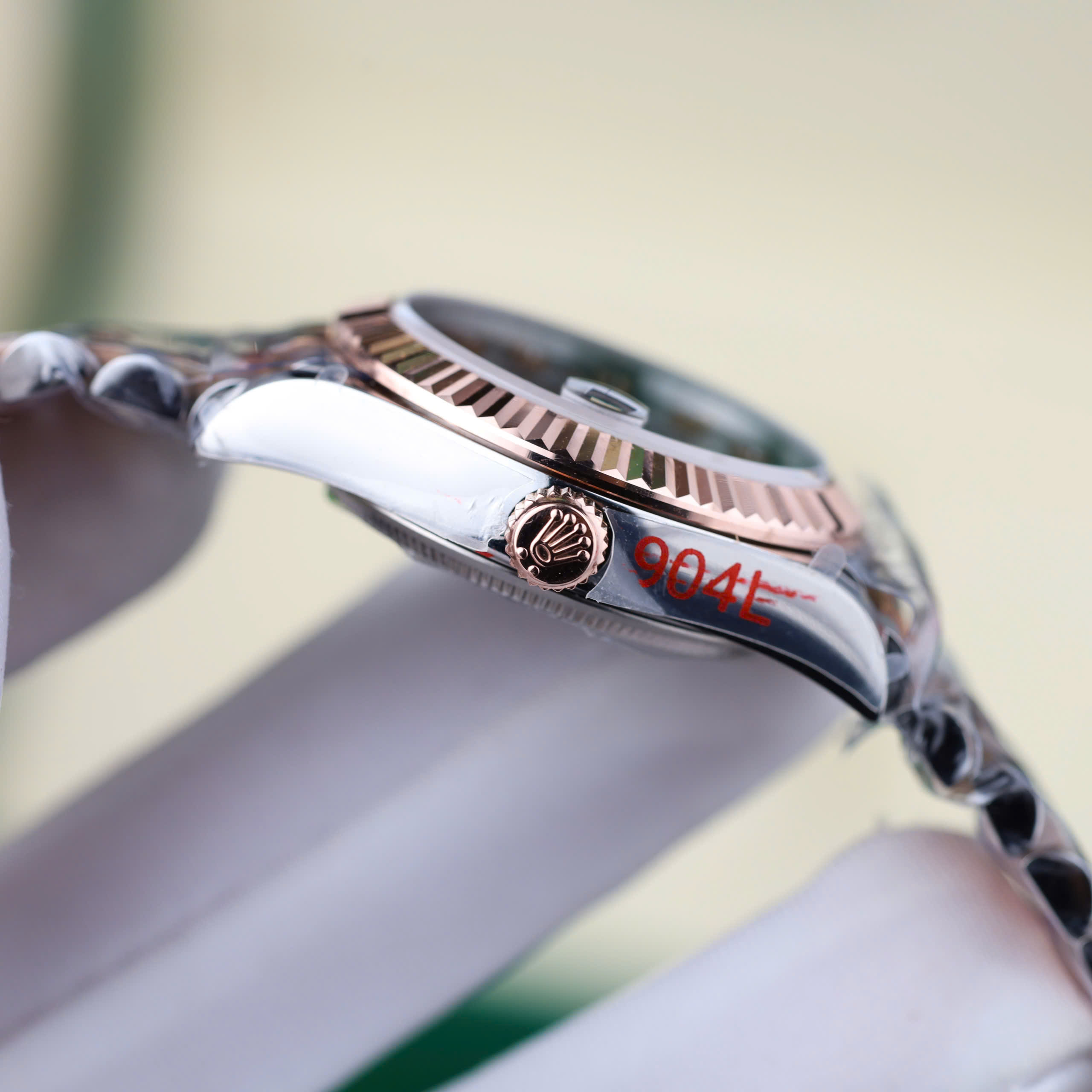 Rolex DateJust Knock Off Watch 18K Gold Wrapped Brown Chocolate Dial Natural Diamond Hours GM Factory 31mm (7)