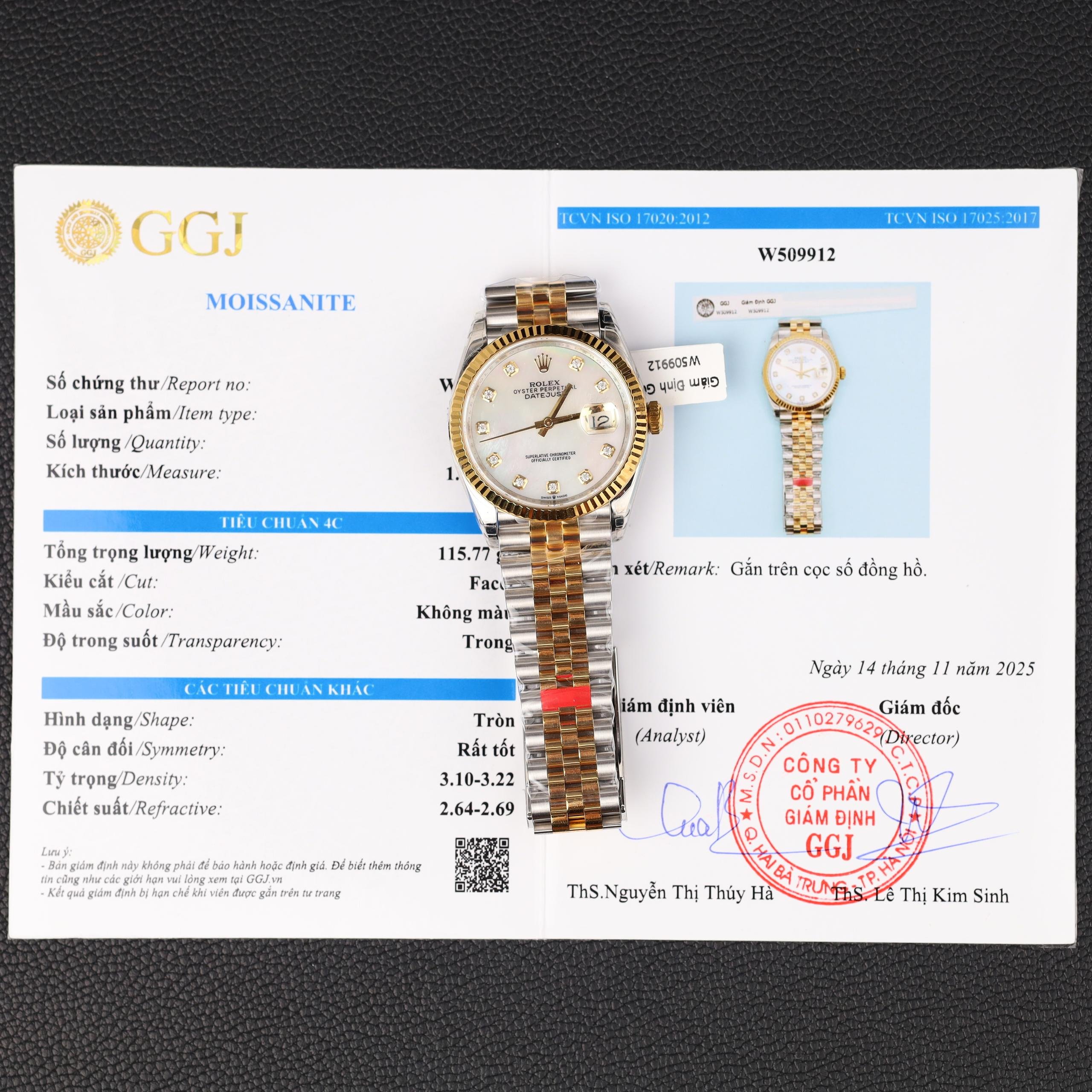 Rolex DateJust Replica Luxury Watches Two Tone Gold Plate Mother Of Pearl Dial Diamond Moissanite Hours VS Factory 41mm (1)