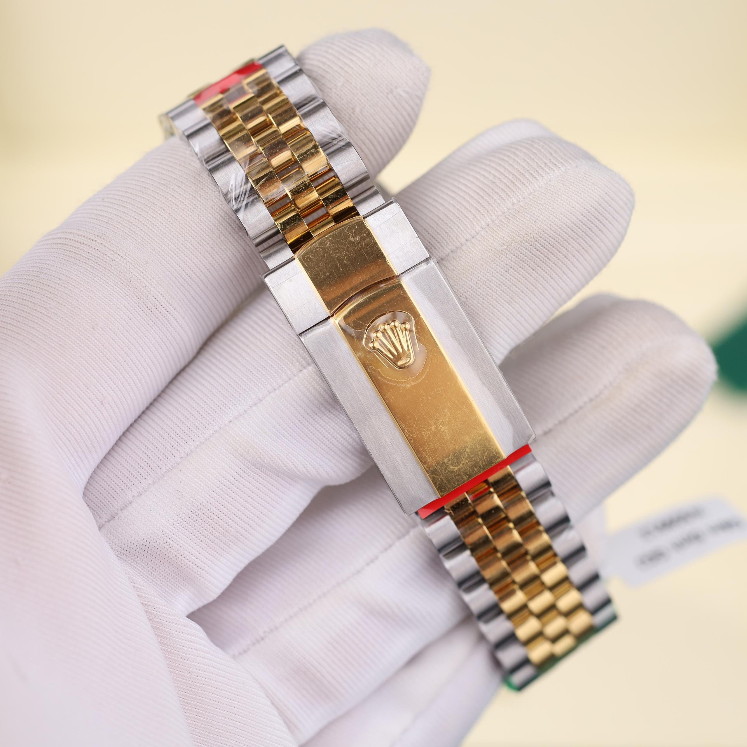 Rolex DateJust Replica Luxury Watches Two Tone Gold Plate Mother Of Pearl Dial Diamond Moissanite Hours VS Factory 41mm (2)