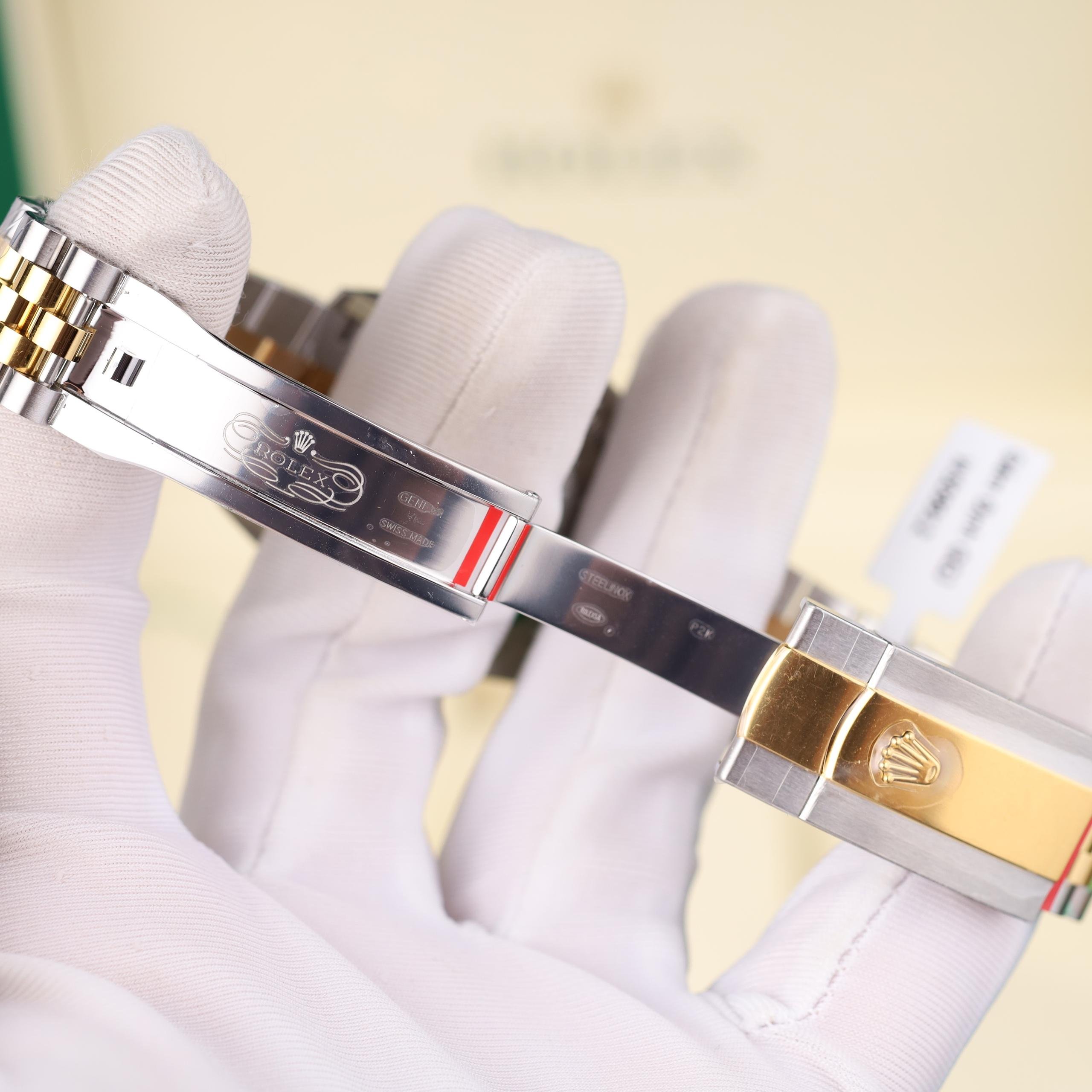 Rolex DateJust Replica Luxury Watches Two Tone Gold Plate Mother Of Pearl Dial Diamond Moissanite Hours VS Factory 41mm (3)