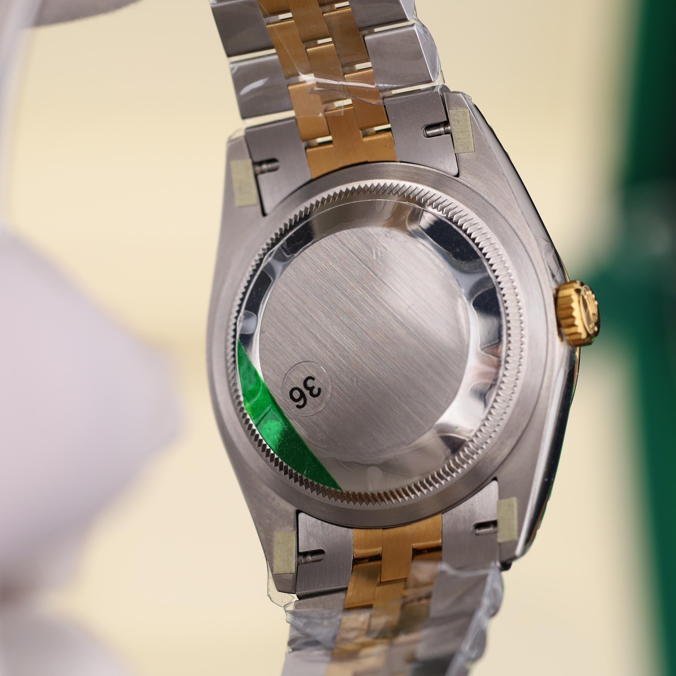 Rolex DateJust Replica Luxury Watches Two Tone Gold Plate Mother Of Pearl Dial Diamond Moissanite Hours VS Factory 41mm (4)