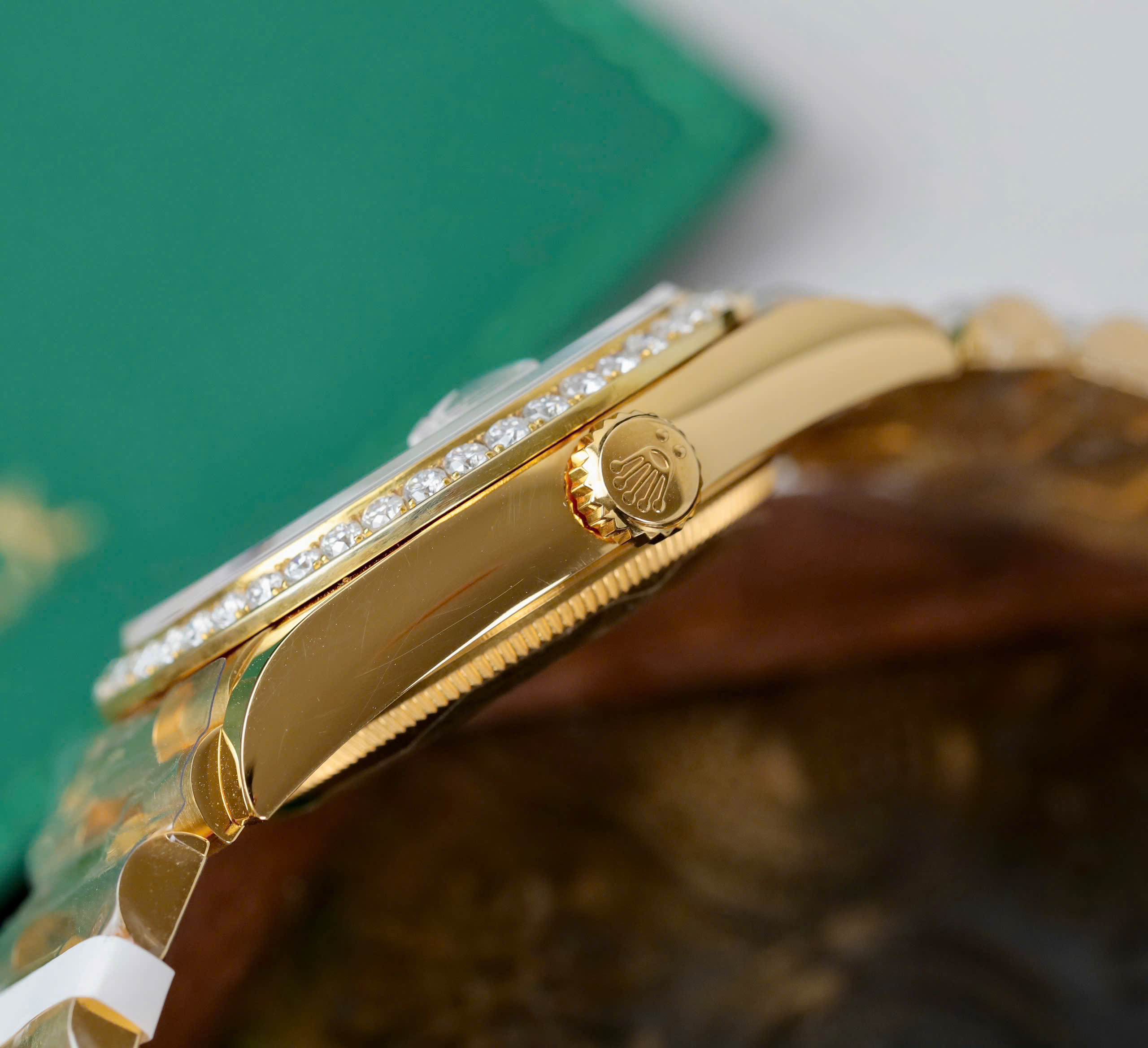 Rolex Day-Date Knock Off Watches 18K Gold Wrapped + Diamond Moissanite Rainbow Dial 36mm (3)