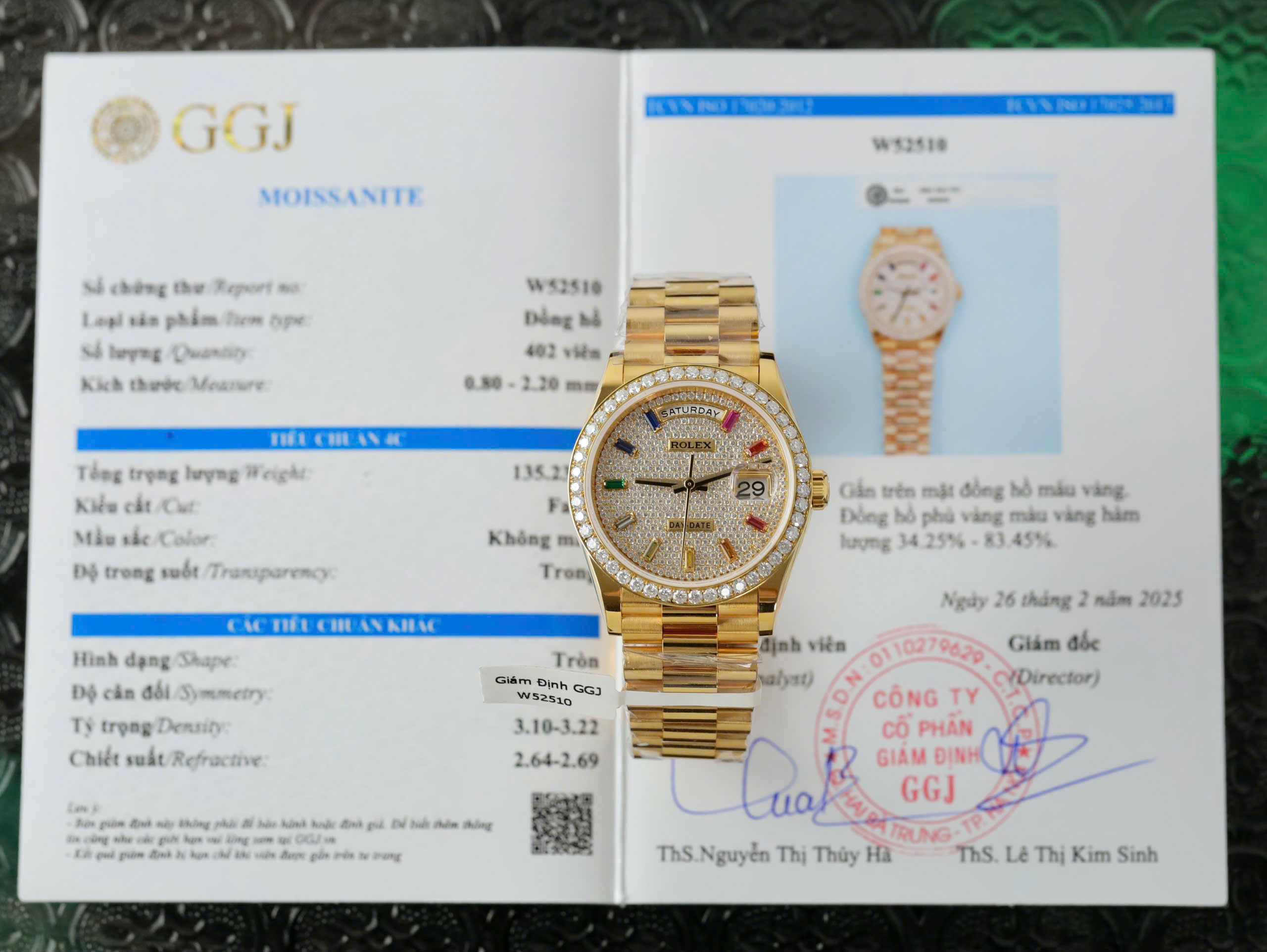 Rolex Day-Date Knock Off Watches 18K Gold Wrapped + Diamond Moissanite Rainbow Dial 36mm (9)