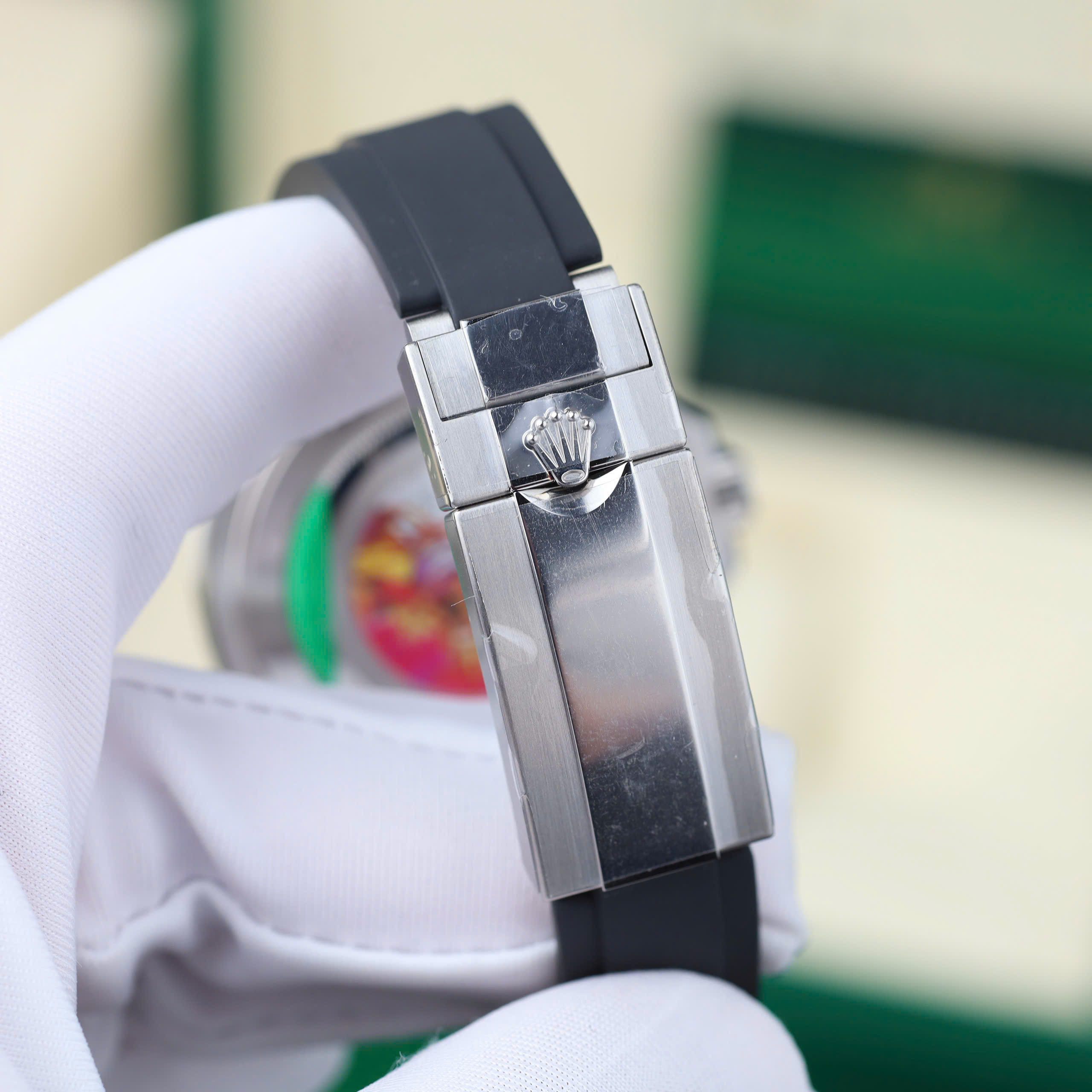 Rolex Yacht-Master 126655 Imitaiton Watch Stainless Steel 904L Black Dial Rubber Strap Clean Factory 42mm (4)